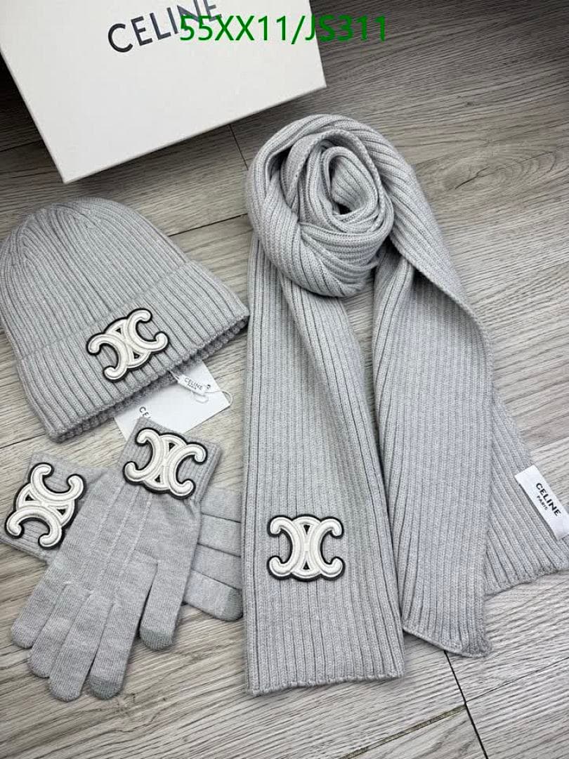 Celine Celine Logo Knit Gloves and Scarf Set - view 2