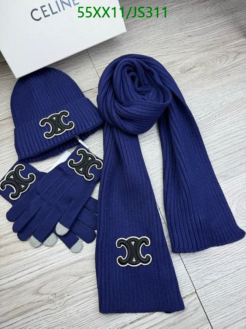 Celine Celine Logo Knit Gloves and Scarf Set - view 3