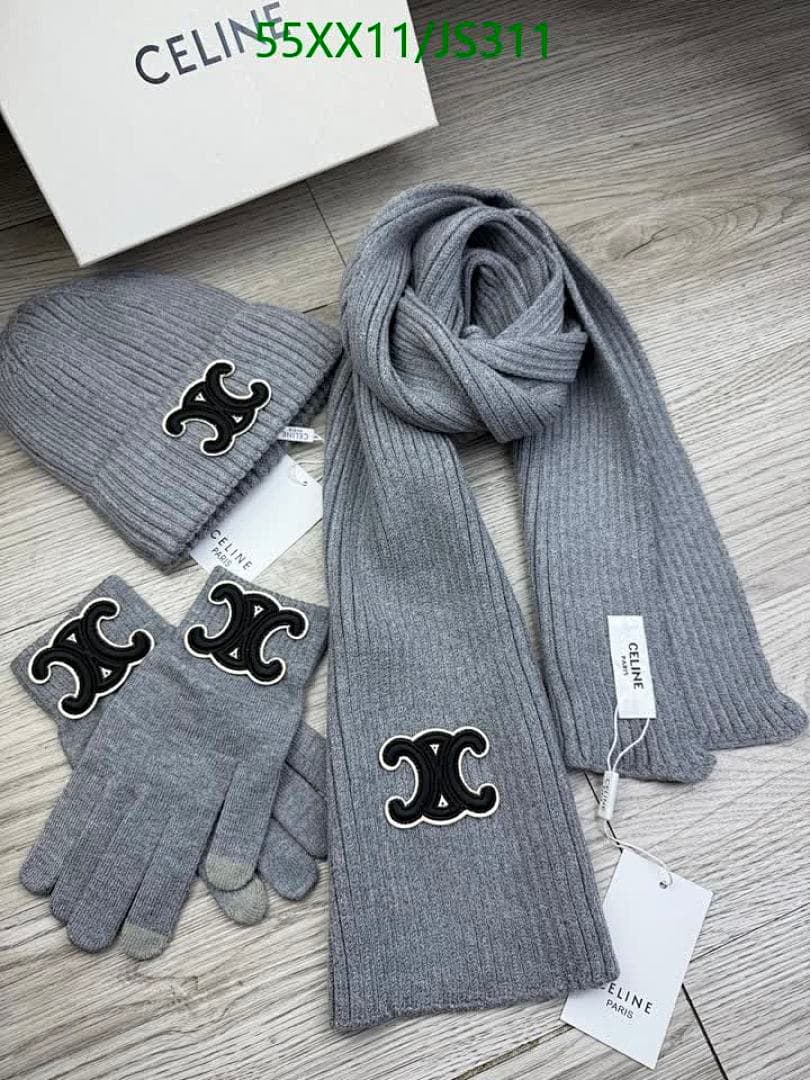 Celine Celine Logo Knit Gloves and Scarf Set - view 4