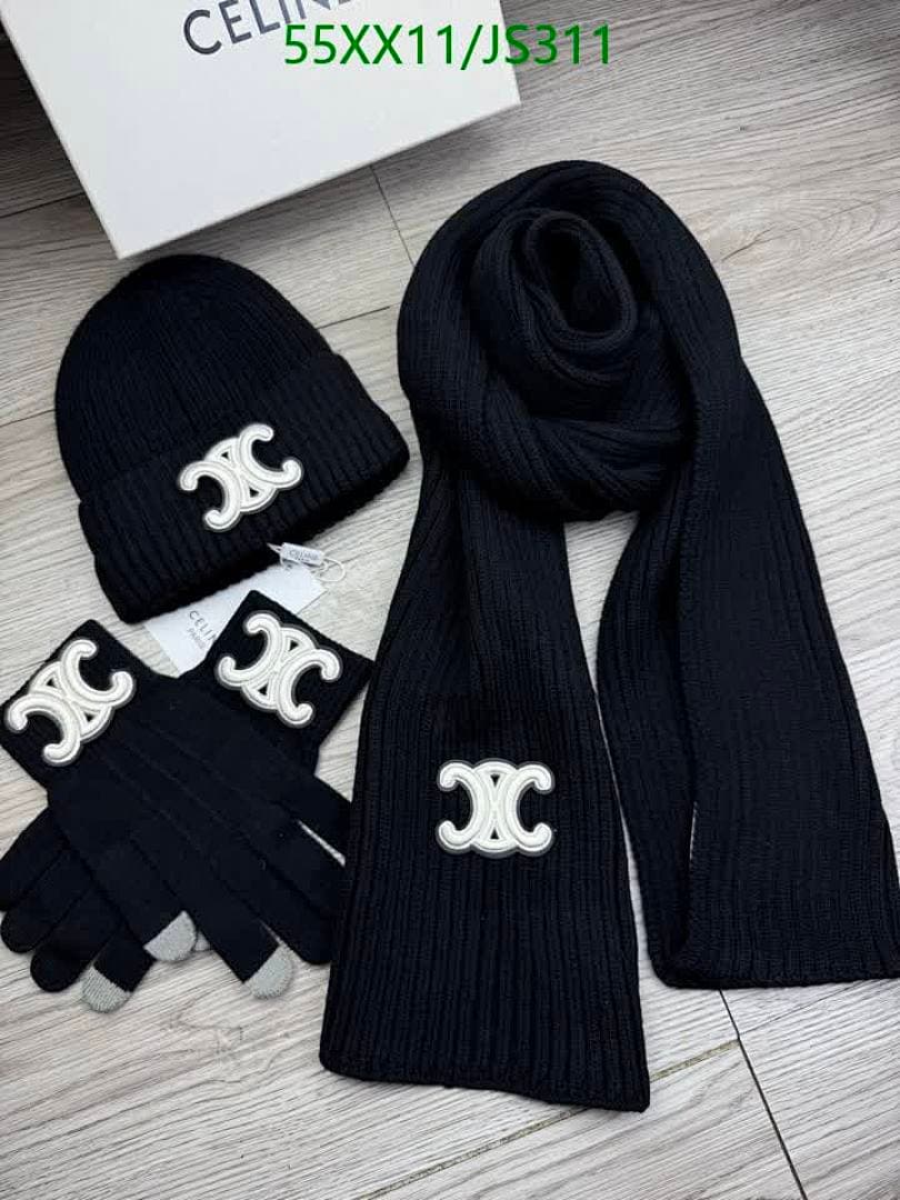 Celine Celine Logo Knit Gloves and Scarf Set - view 5