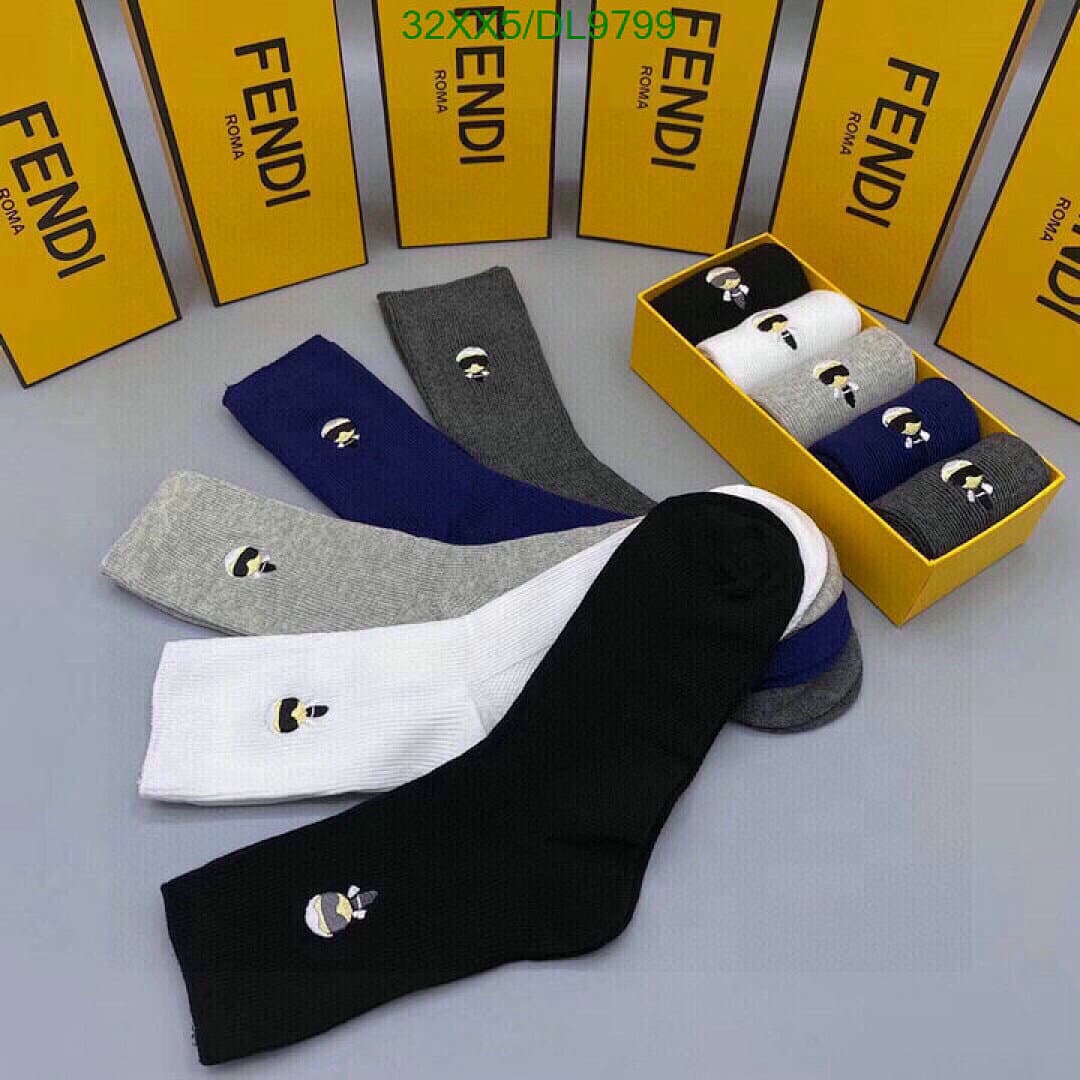 Fendi Silk Logo Crew Socks - view 2
