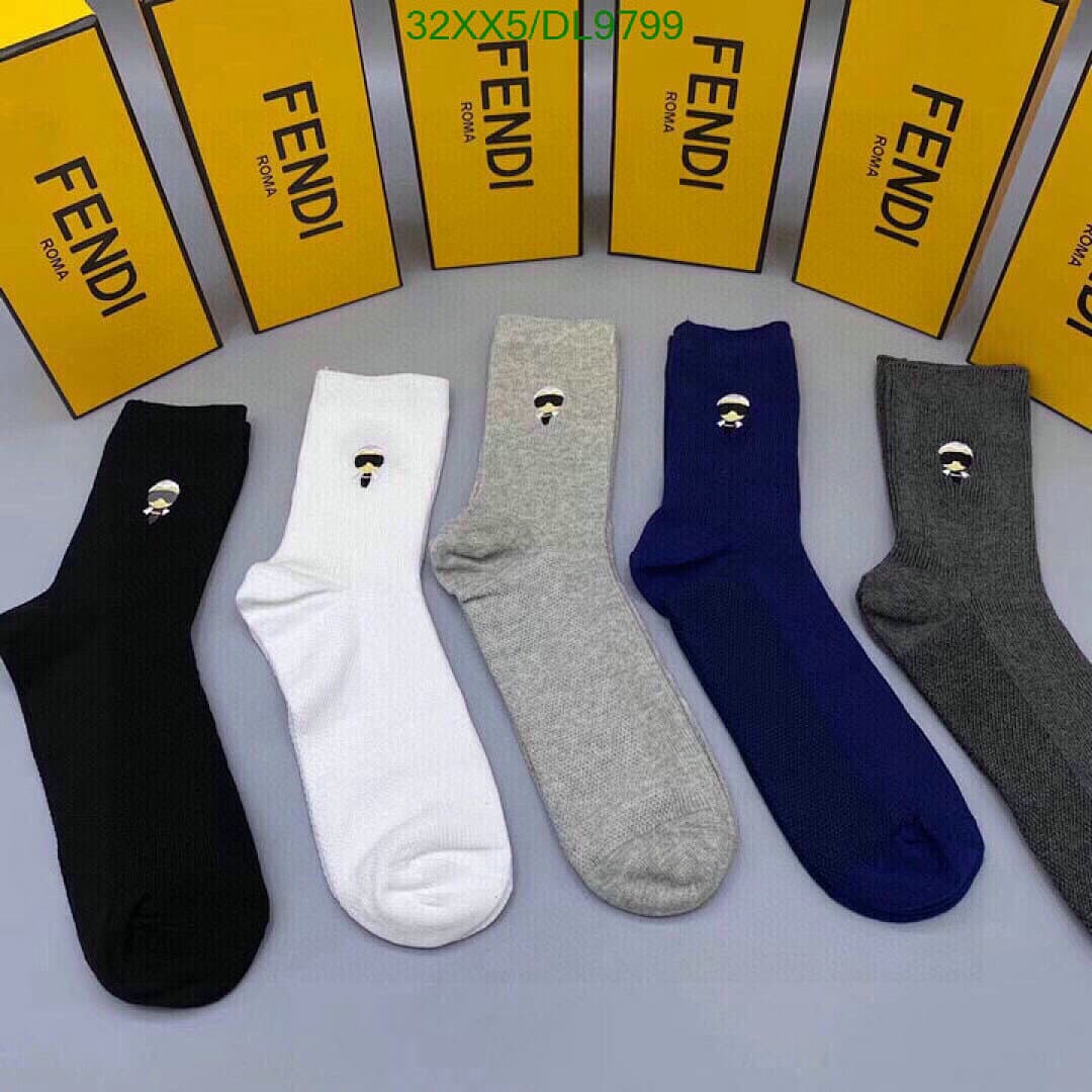 Fendi Silk Logo Crew Socks - view 3