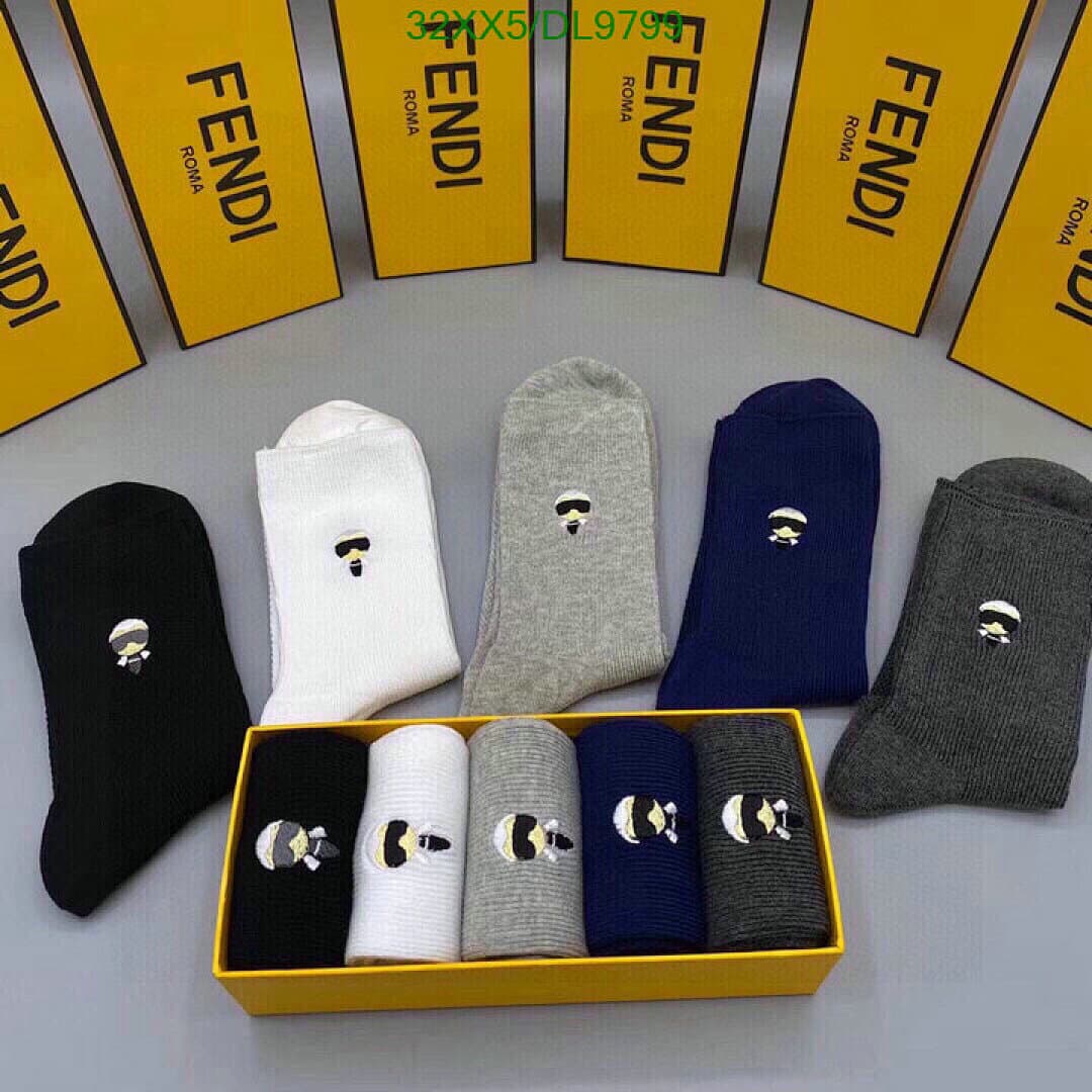 Fendi Silk Logo Crew Socks - view 4