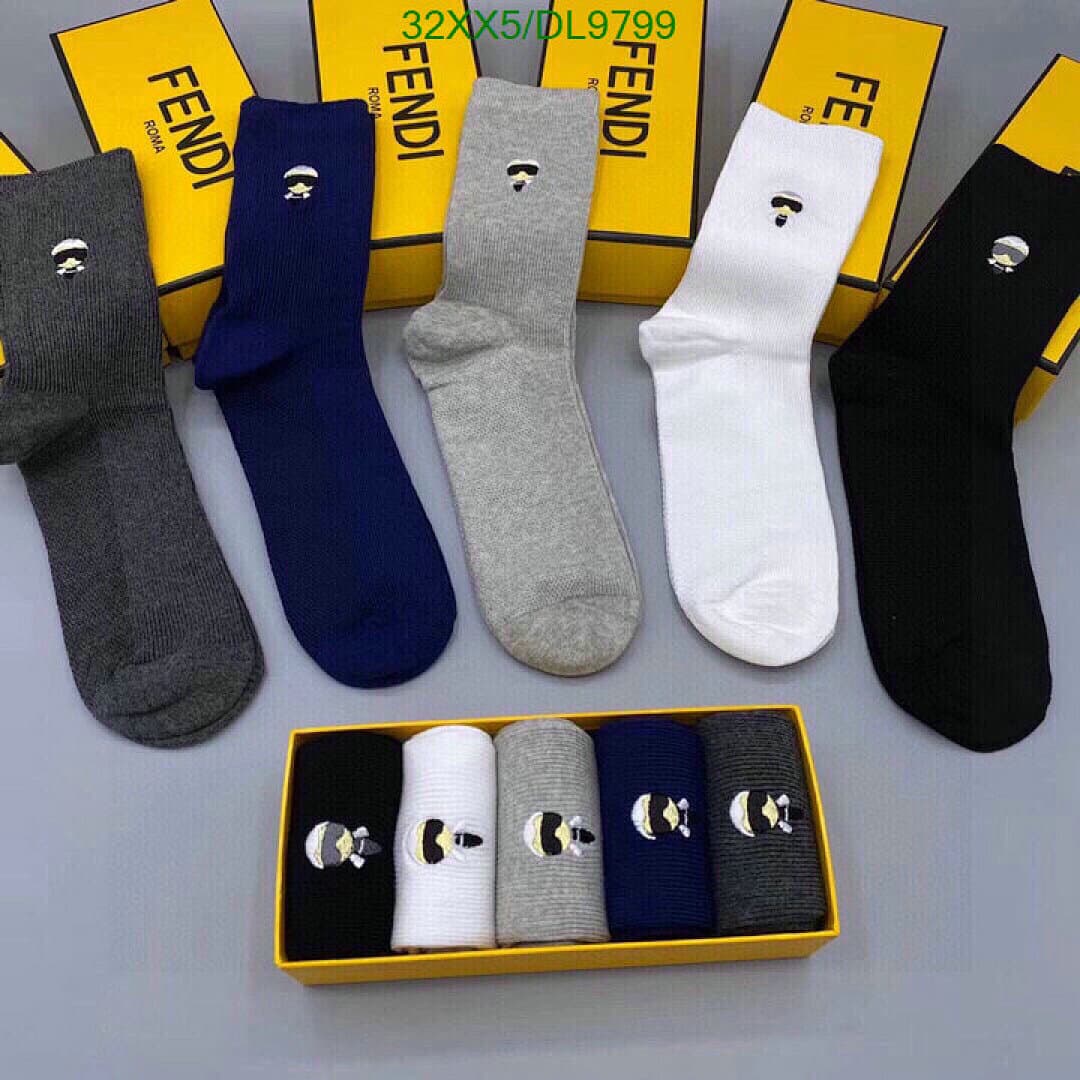 Fendi Silk Logo Crew Socks - view 5