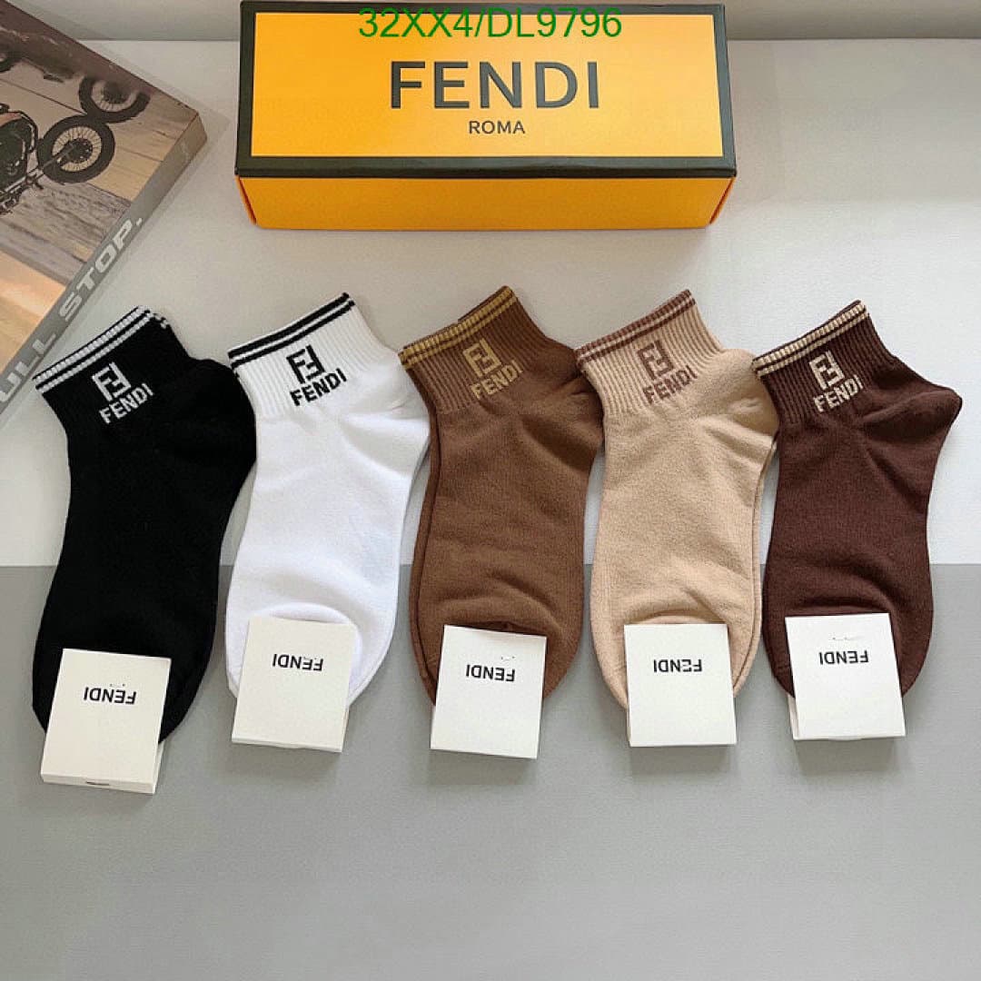 Fendi Fendi Silk Logo Socks - view 5