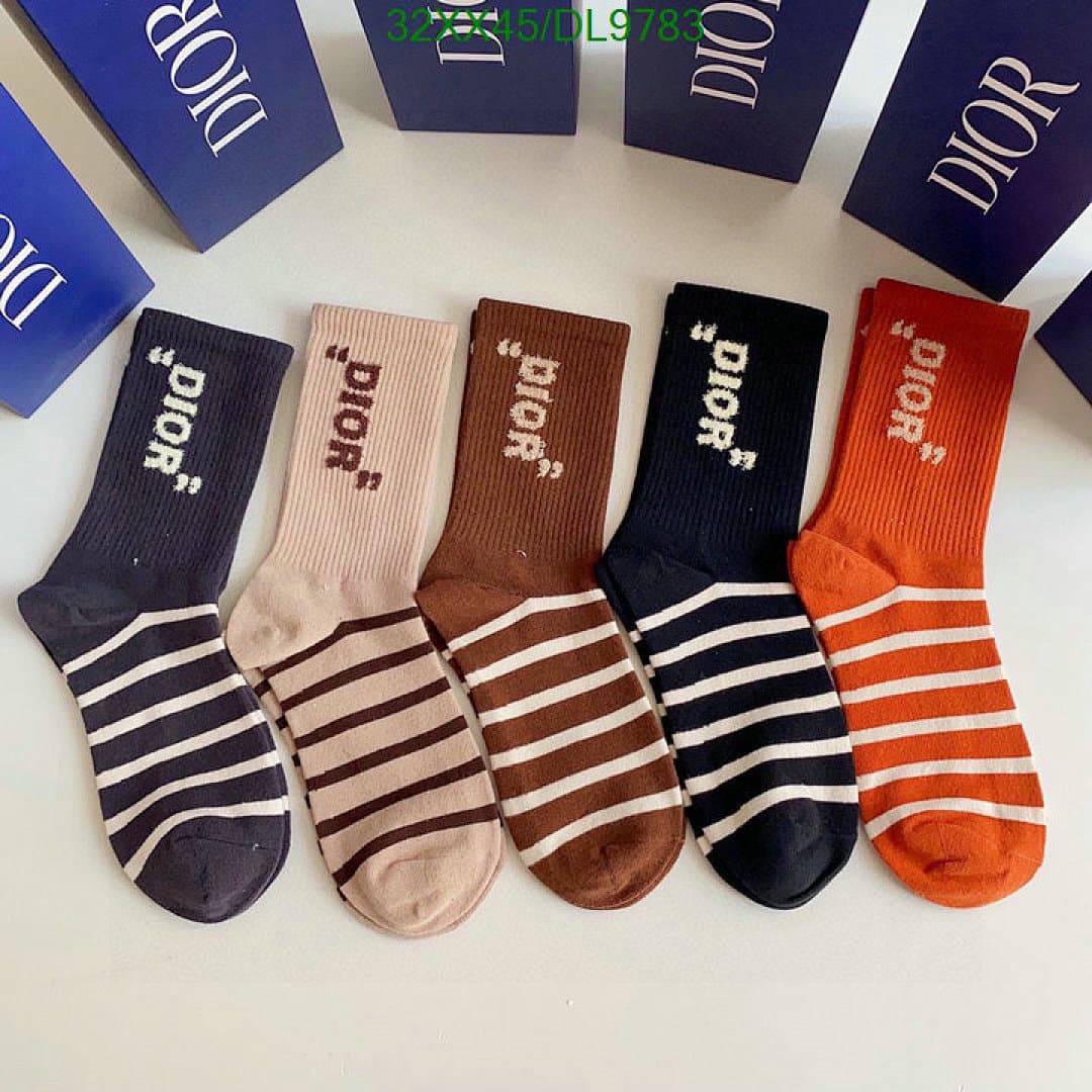 Dior Dior Striped Cotton Socks