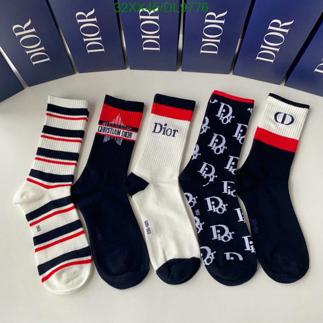 Christian Dior Ribbed Cotton Socks with Dior Logo