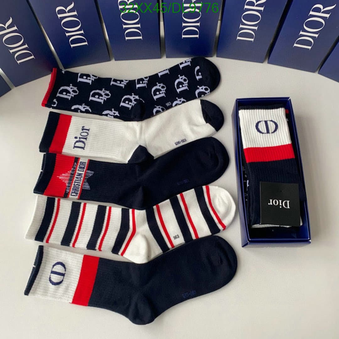 Christian Dior Ribbed Cotton Socks with Dior Logo - view 5